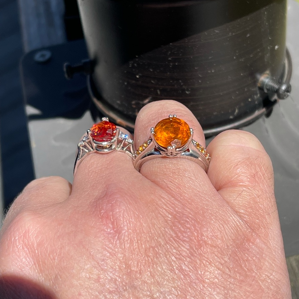 💕💕Mederia citrine and orange sapphires ring - Picture 8 of 16